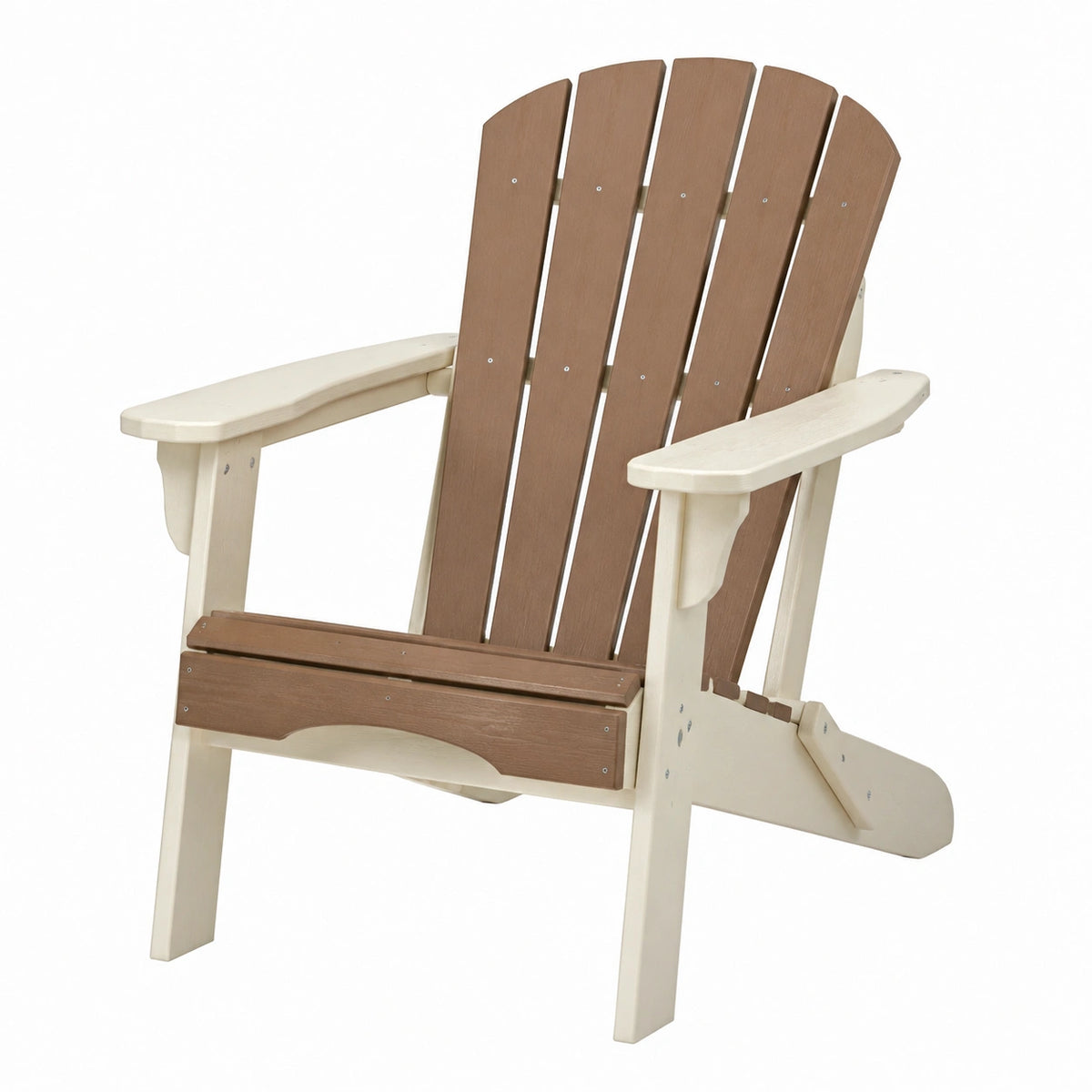 Fauteuil de jardin Adirondack 86 x 75 x 95 cm en bois marron et blanc avec accoudoirs