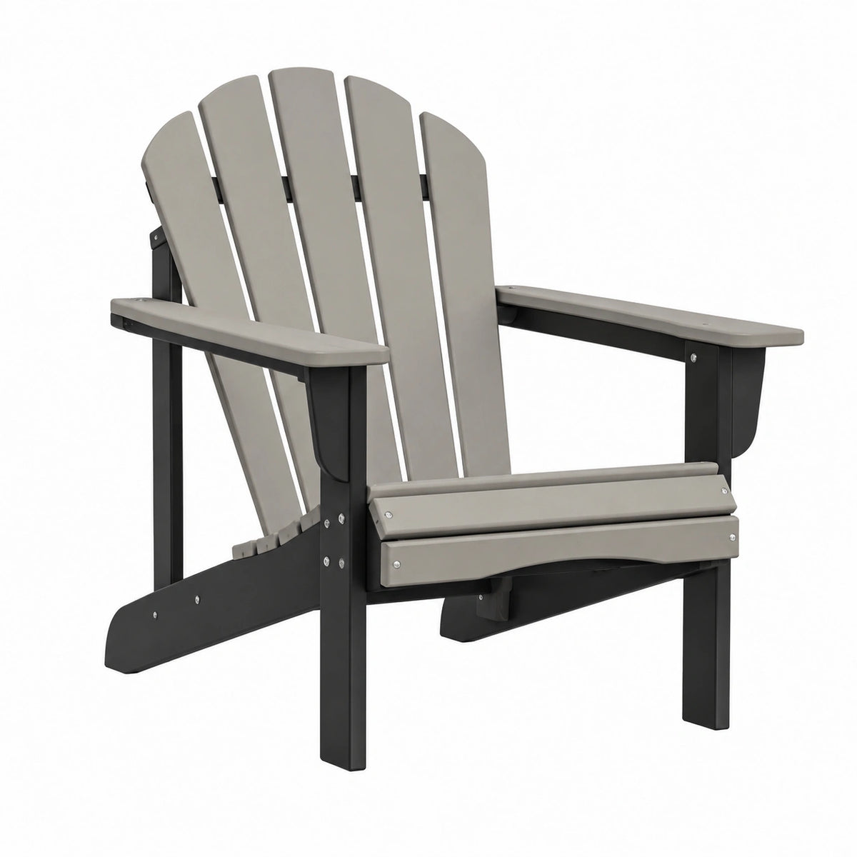 Fauteuil de jardin Adirondack 78 x 83 x 97 cm gris et noir en polypropylène avec accoudoirs