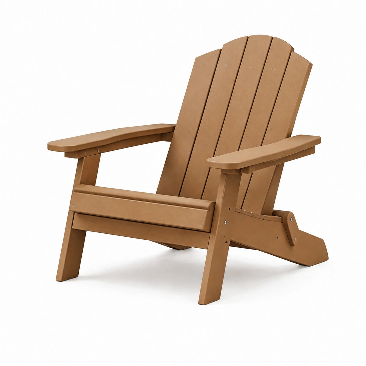 Fauteuil de jardin Adirondack 83 x 78 x 98 cm en plastique marron - dossier incliné et accoudoirs larges